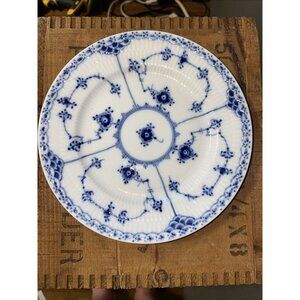 Royal Copenhagen Blue Fluted Half Lace Border One 1 Salad Plate #574  6 3/4” EUC